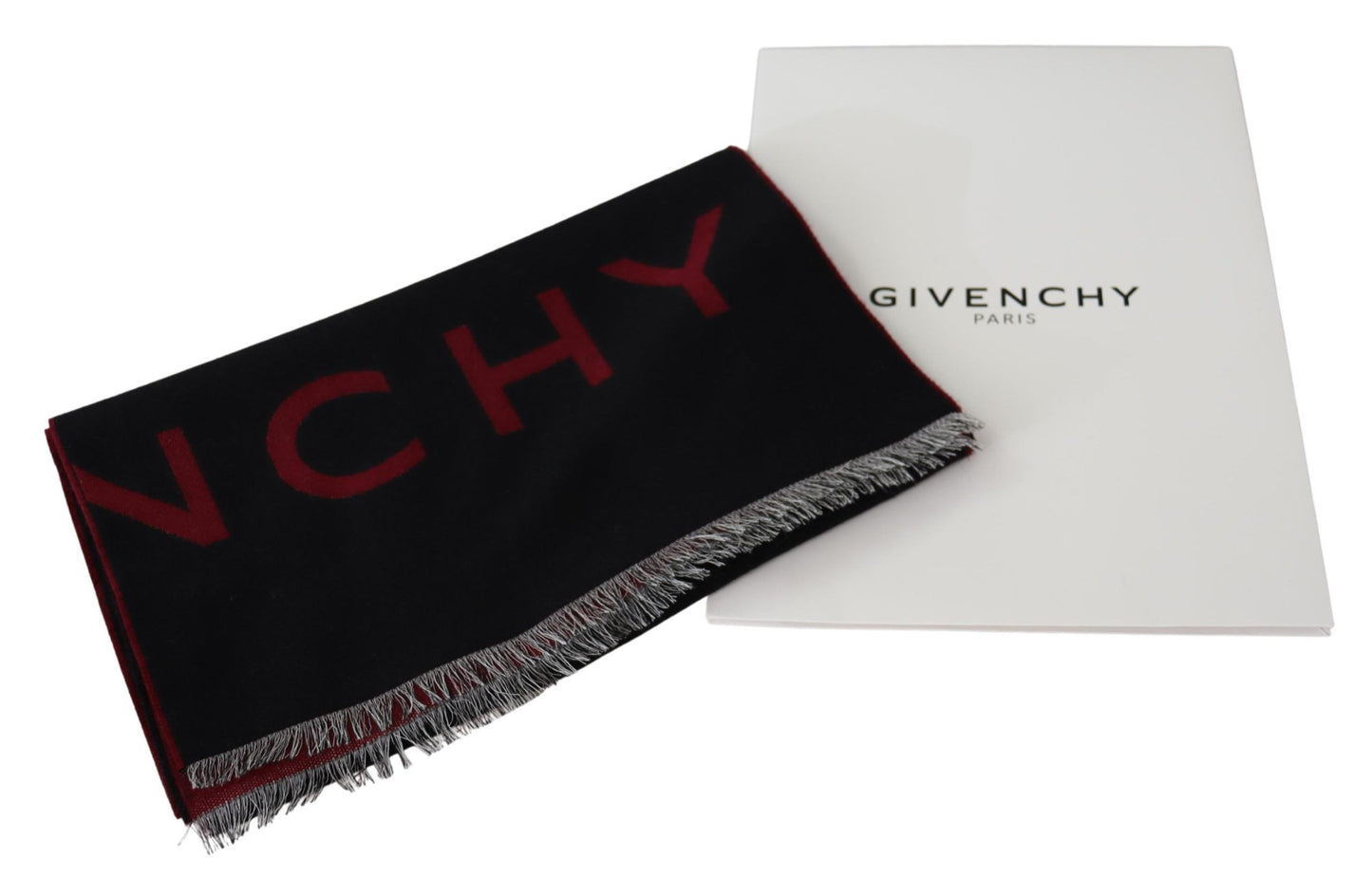 Givenchy musta unisex villa-silkkisekoite huivi