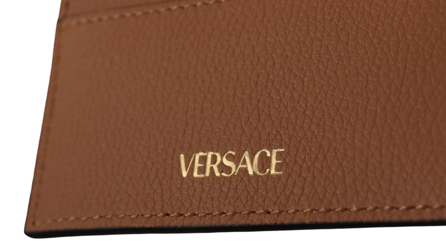 Versace ruskea vasikannahkainen korttilompakko