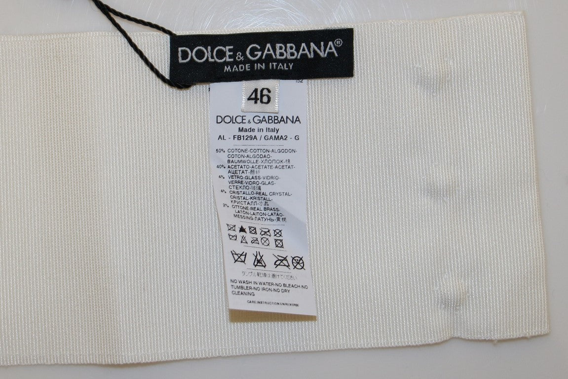 Dolce & Gabbana valkoinen kristalli- ja paljettikoristeltu vyö