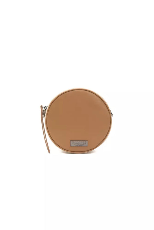 Pompei Donatella vaaleanruskea-valkoinen nahkainen crossbody laukku