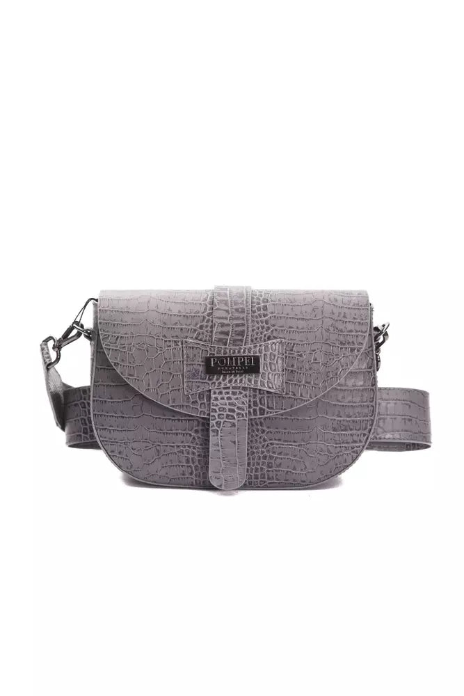 Pompei Donatella harmaa nahkainen crossbody laukku