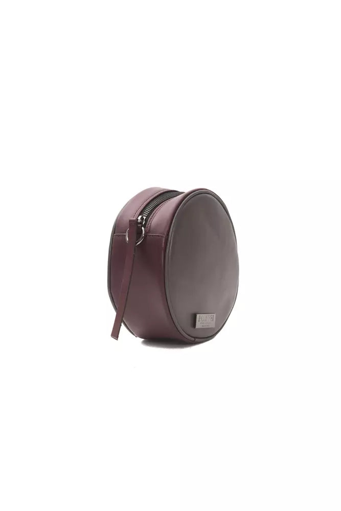 Pompei Donatella pieni ovaali burgundy-harmaa nahkainen crossbody laukku