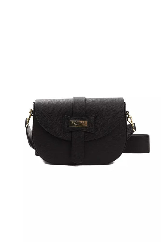 Pompei Donatella musta nahkainen crossbody laukku