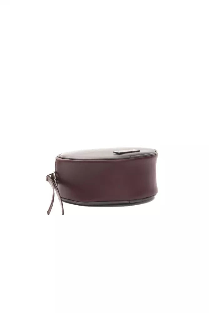 Pompei Donatella pieni ovaali burgundy-harmaa nahkainen crossbody laukku