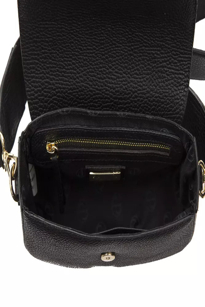 Pompei Donatella musta nahkainen crossbody laukku