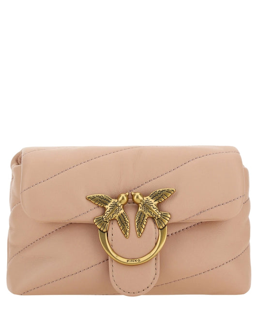 PINKO haaleanpunainen topattu Love Puff Small crossbody laukku