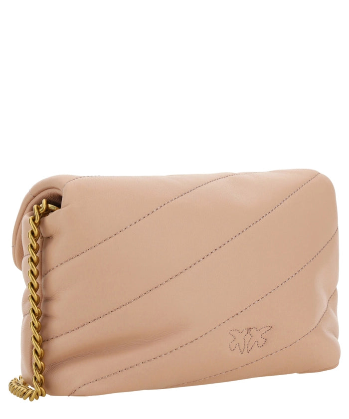 PINKO haaleanpunainen topattu Love Puff Small crossbody laukku