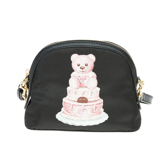 Moschino Couture musta Teddy Bear -printti olkalaukku