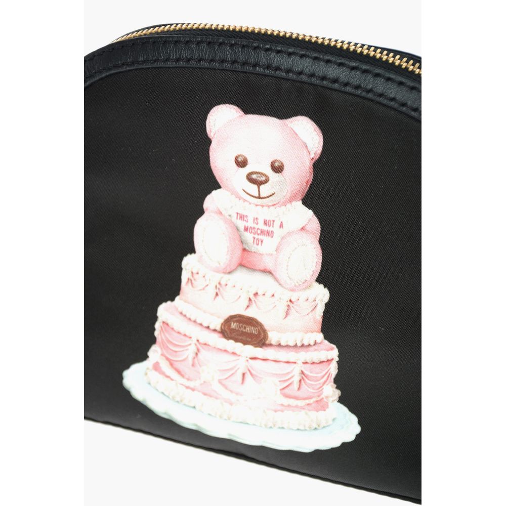 Moschino Couture musta Teddy Bear -printti olkalaukku