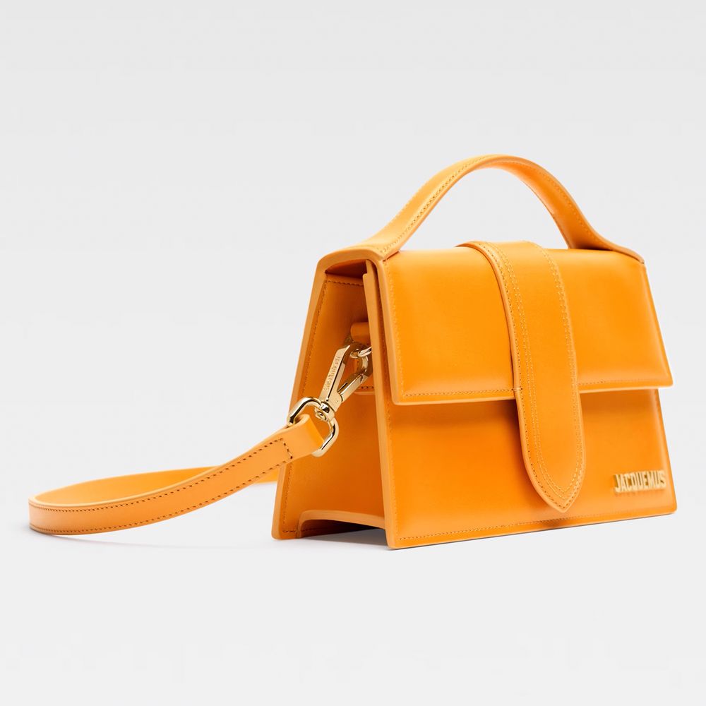 Jacquemus keltainen nahkainen crossbody laukku