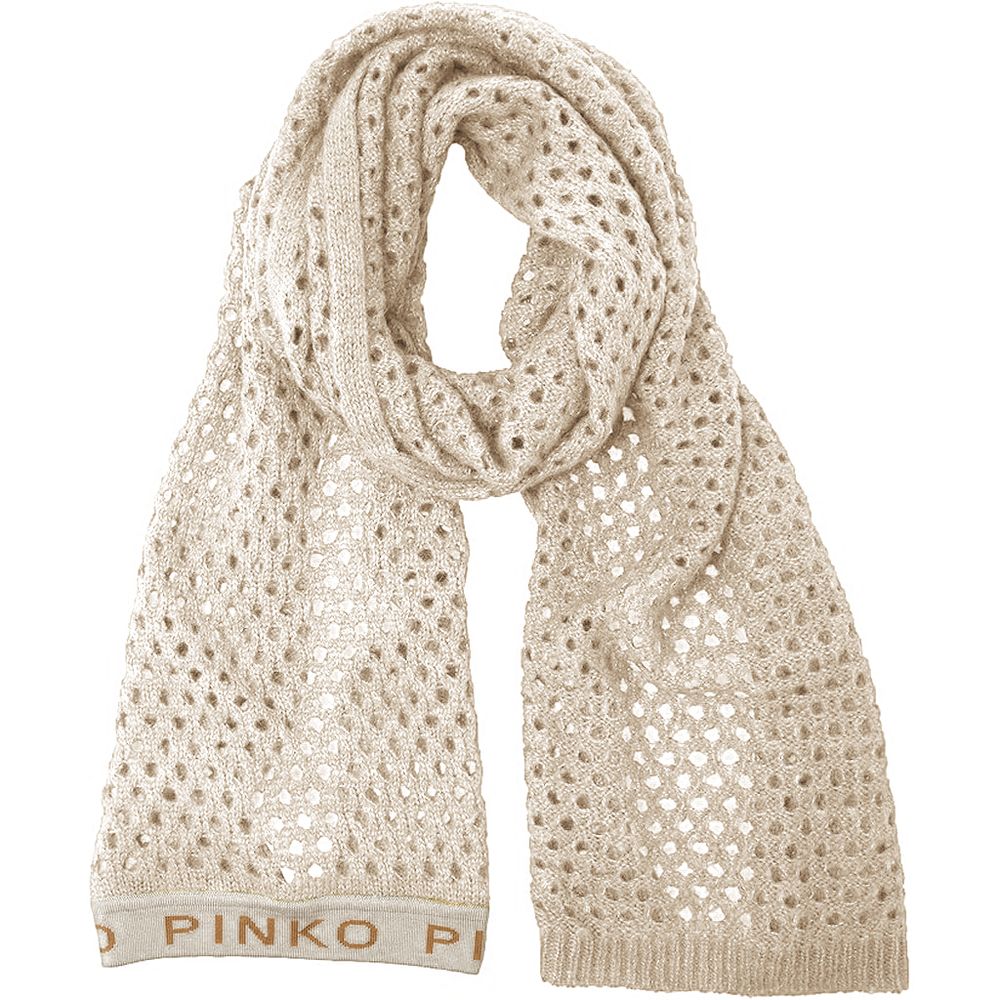 PINKO beige alpakka -sekoite pitkä huivi