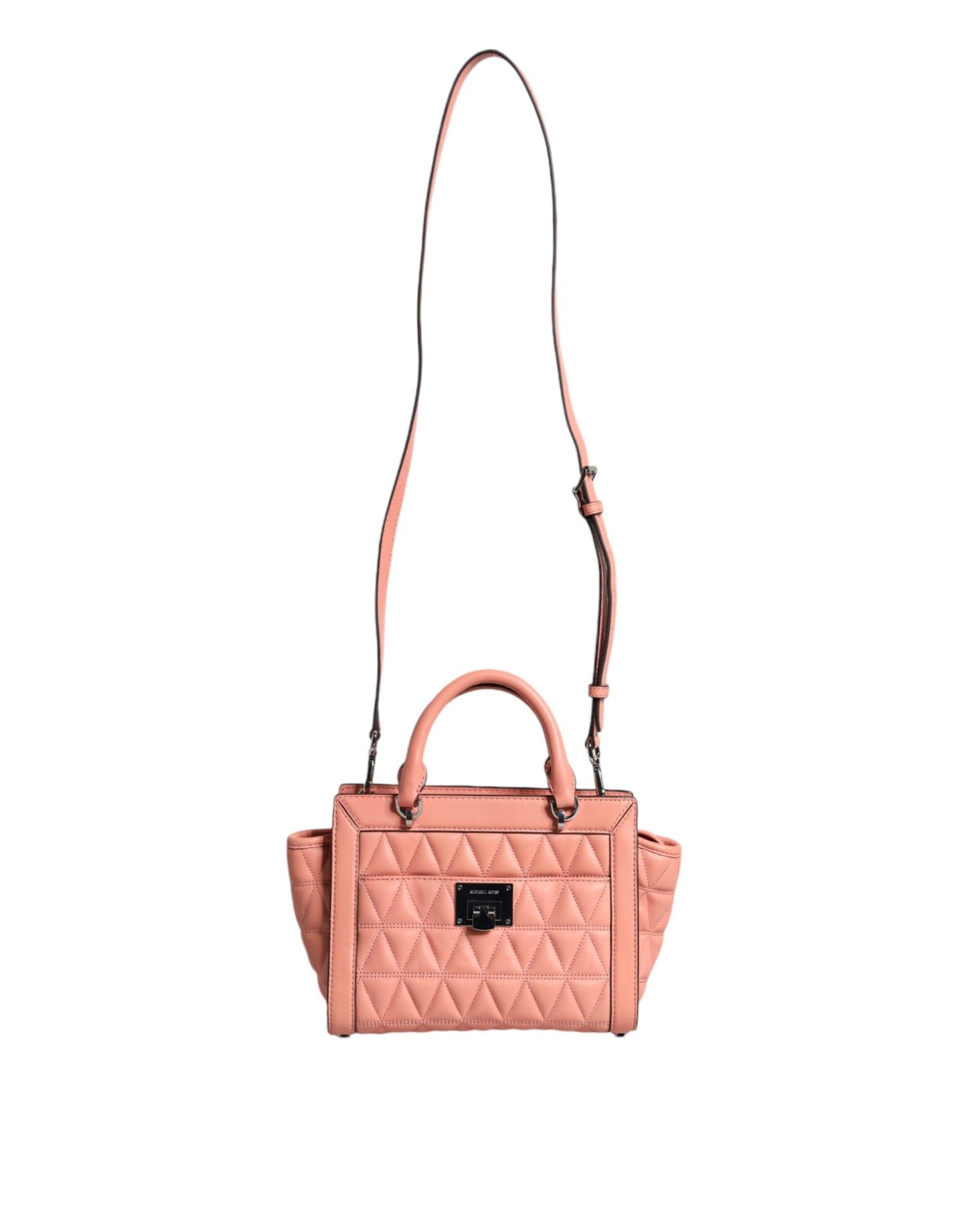 Michael Kors VIVIANNE persikanvärinen topattu nahkainen crossbody messenger laukku